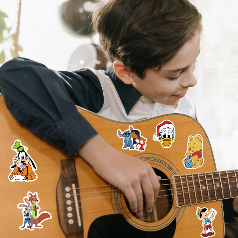 YONGAI 100Pcs Disney Cartoon Sticker for Kids, Cute Cartoon Princess Waterproof Vinyl Decal for Teen Girl Water Bottle Skateboard Notebook Phone Guitar Bike Helmet - Image 3
